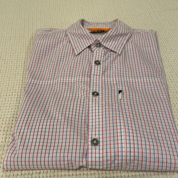 Orvis SS Tech LS Shirt White/Blue/Pink Medium - Picture 1 of 15